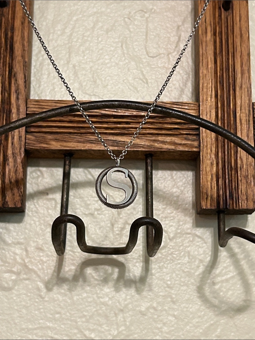 Heidi J. Hale “S” oxidized sterling silver necklace